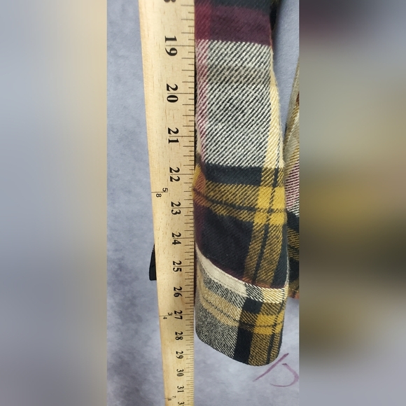 Prana Flannel Shirt‎ Adults Large Plaid Black Yellow Front Pockets Button Mens L - Picture 5 of 7